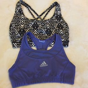 Bundle of Two Adidas/Reebok Sports Bras, Size M